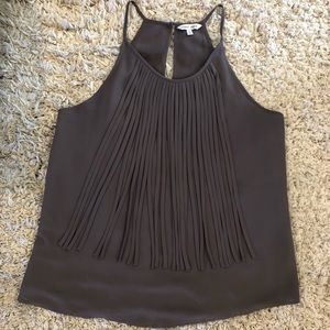 Grey Fringe Top